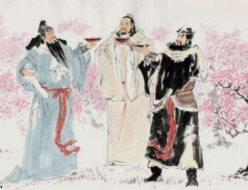 桃园三结义群众吃瓜,群众围观三兄弟结义盛况，吃瓜热议背后的历史故事